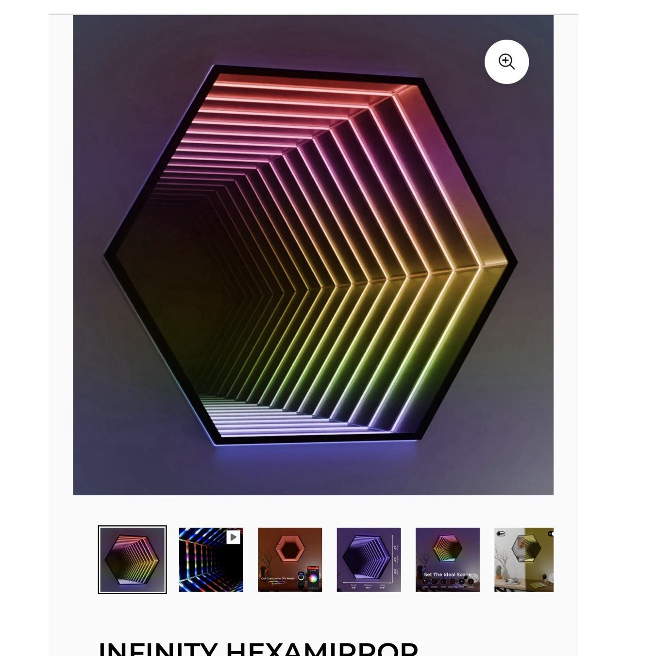 LED Infinity Color-Changing Hexagon Accent Mirror Wall Mounted 19.7 in gallery