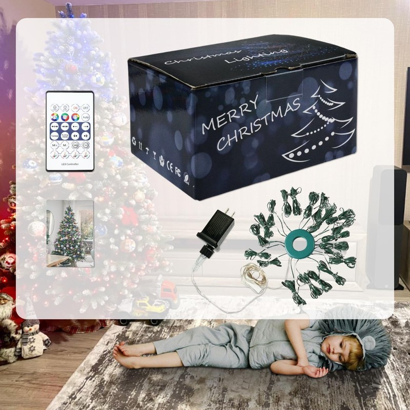 Christmas Tree String Lights Decorations with Ring Smart APP, 400 LED Waterfa... gallery