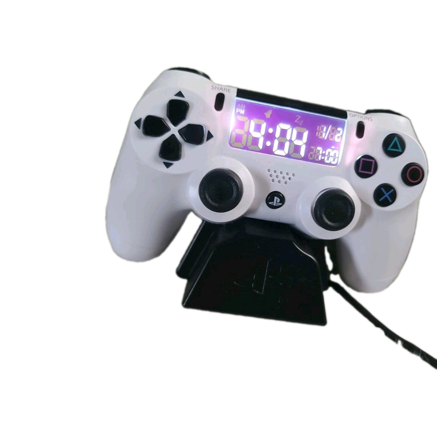 Sony PlayStation 4 PS4 Dual Shock Controller LCD Digital Alarm Clock - White gallery