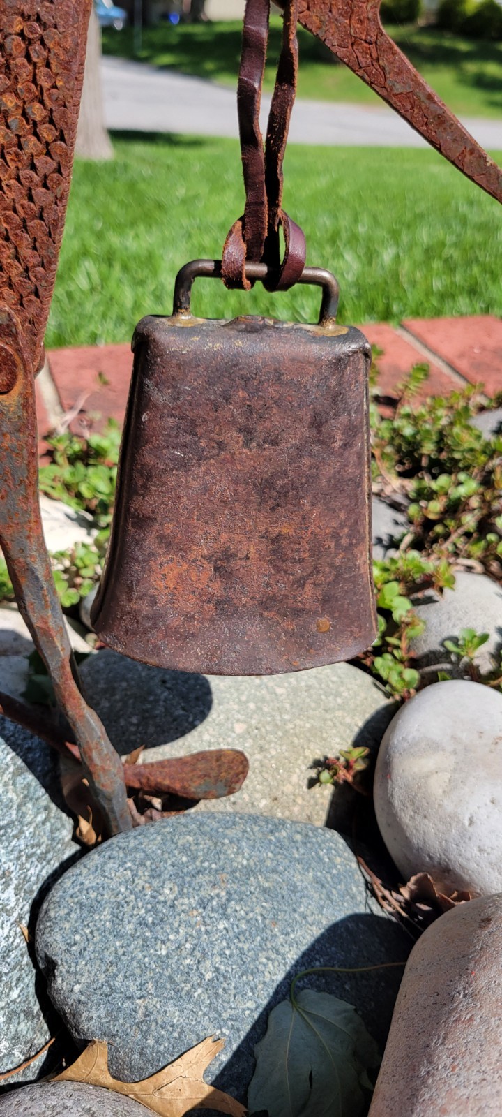 Antique Handmade Cowbell With Rustic Charm. 5"x4" gallery
