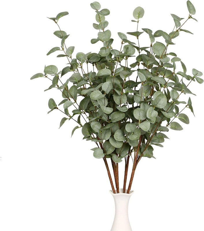 Versatile 27-Inch Eucalyptus Leaf Spray - 6 Pcs Stunning Artificial Plants gallery