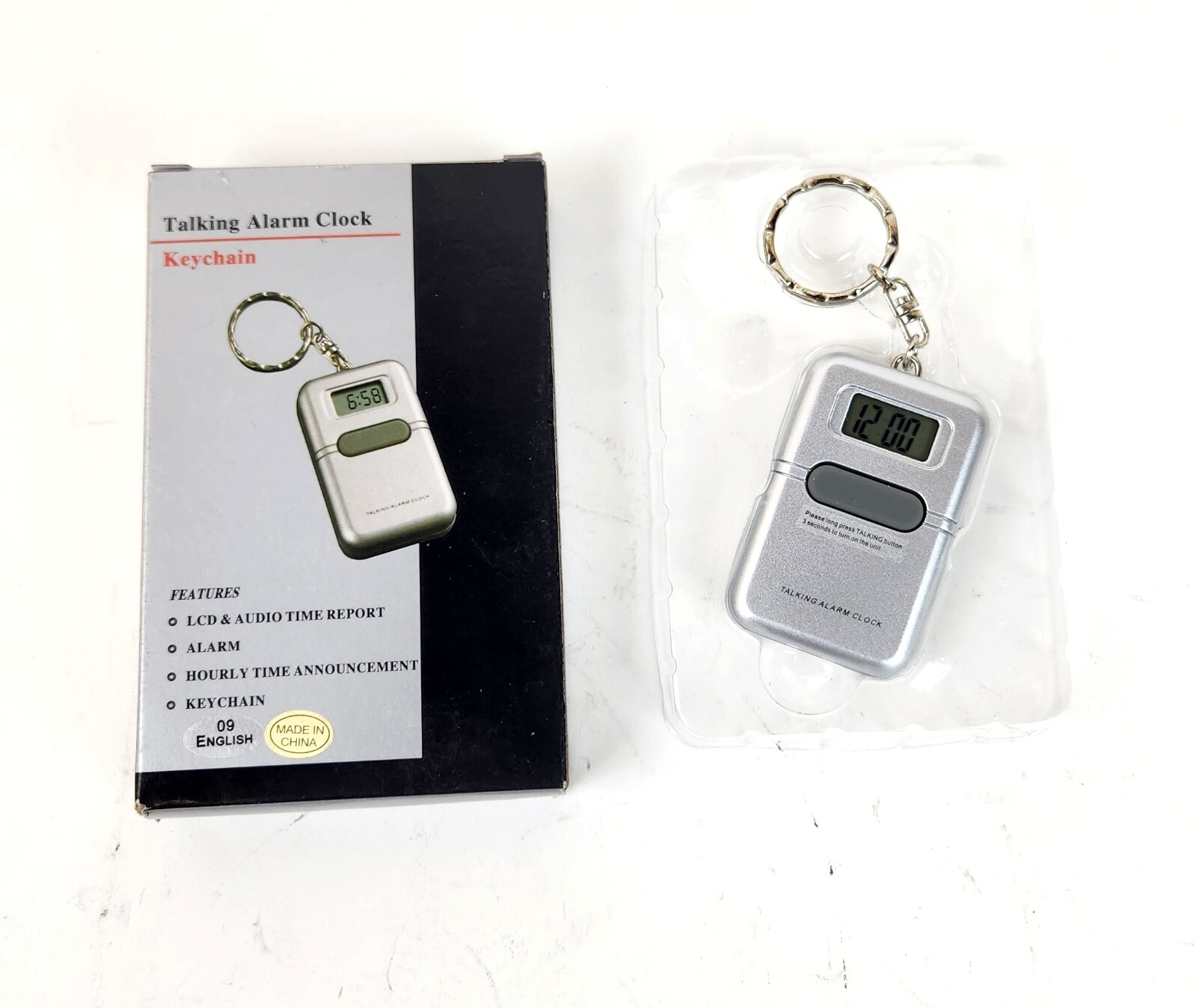 Talking Alarm Clock Keychain LCD Display Audio Time Report for Visually Impaired gallery