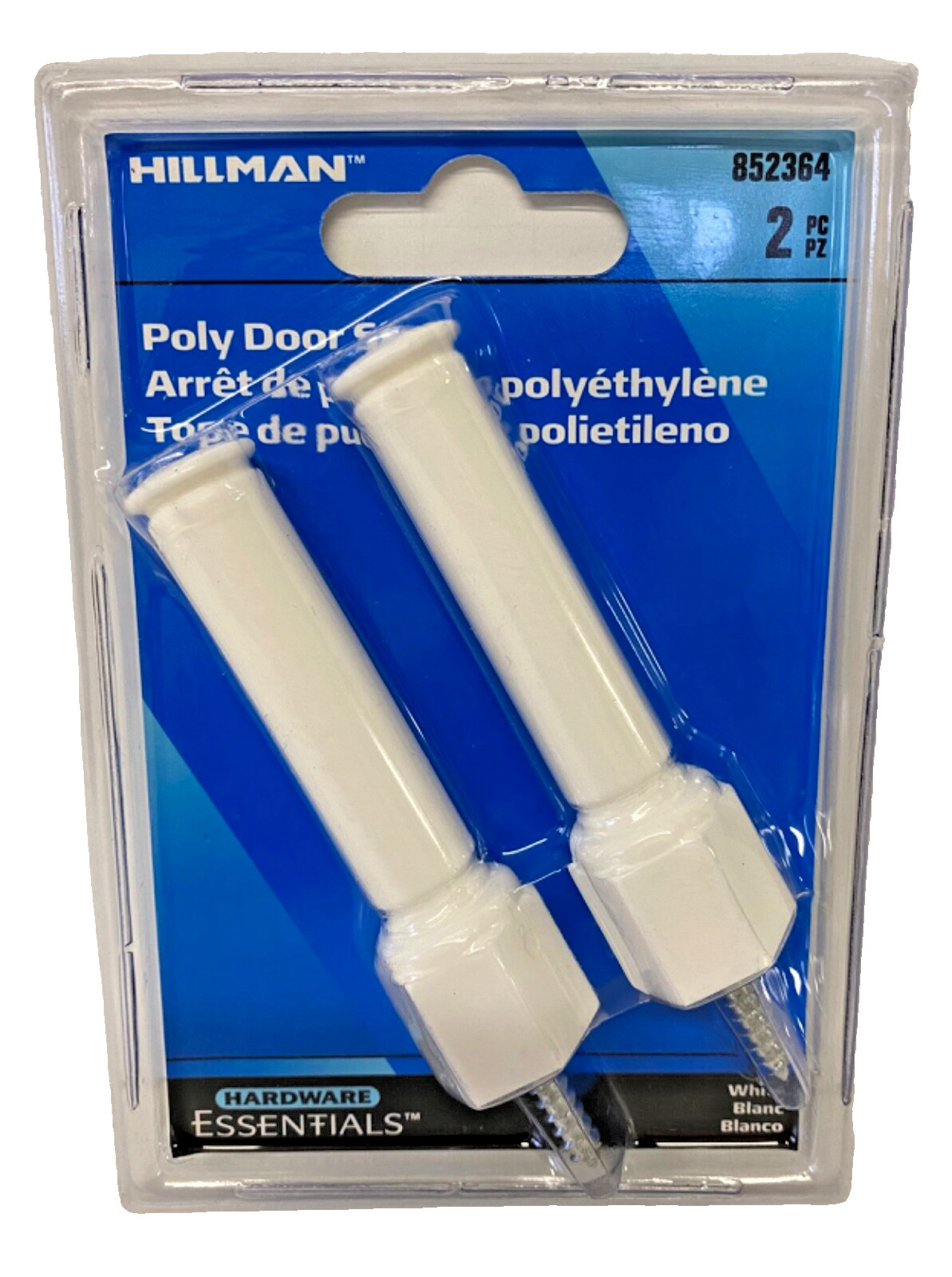 Hillman Hardware Essentials White Poly Door Stop 852364 Rigid Plastic gallery