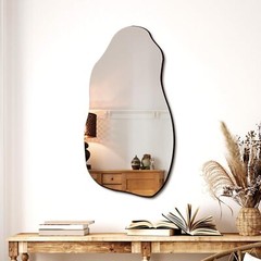 Irregular and asymmetrical wall mirror, modern decorative mirror hanging
