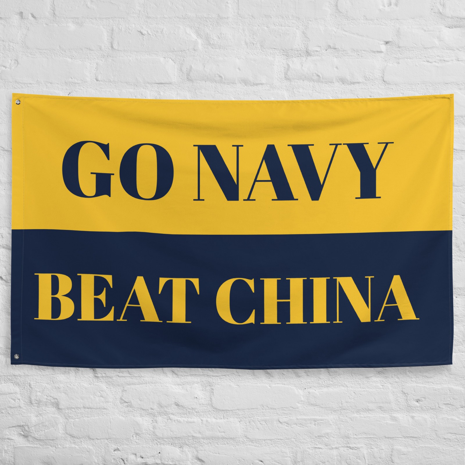 Large Go Navy Beat China Flag Banner (Go Navy Beat Army Parody Flag) [1-Sided] gallery