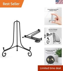 Stylish 4-Inch Decorative Plate Easel Stands – Vintage Scroll Design, 2 Pack