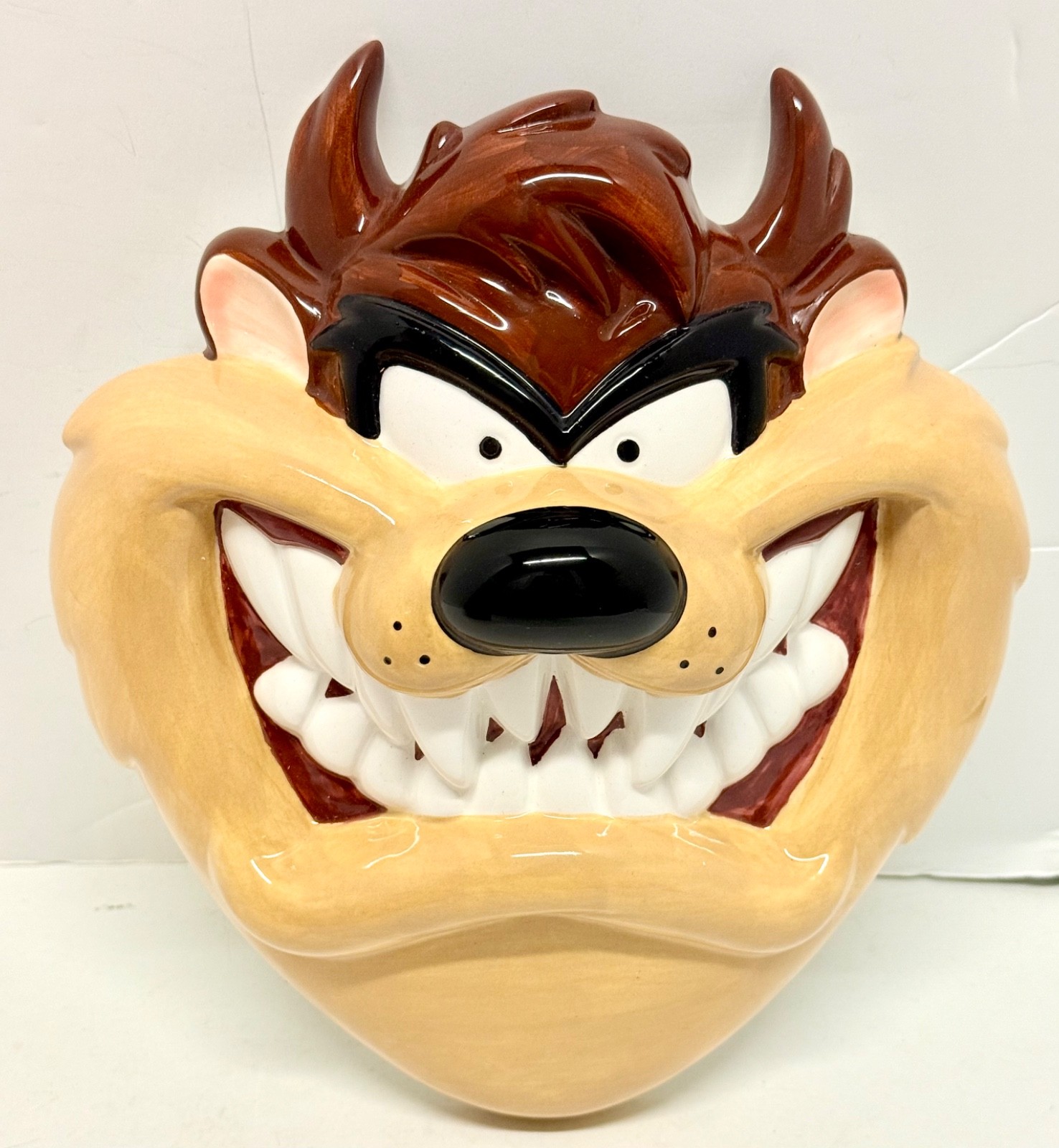 1994 APPLAUSE LOONEY TUNES TASMANIAN DEVIL TAZ CERAMIC WALL MASK 8 1/2" X 7 1/2" gallery