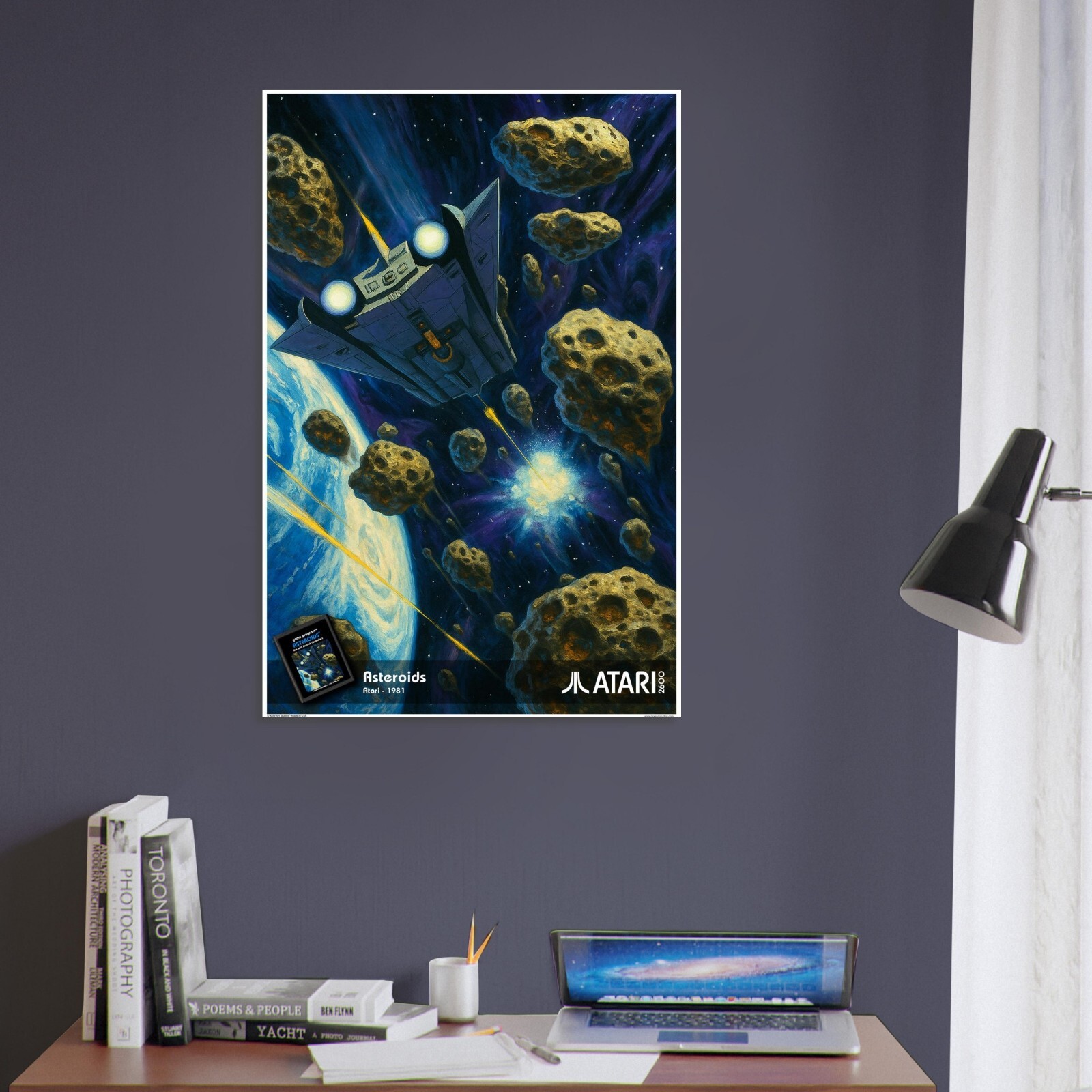 ASTEROIDS ATARI 1981 POSTER - SPACE SHOOTER ARCADE CLASSIC TRIANGULAR gallery