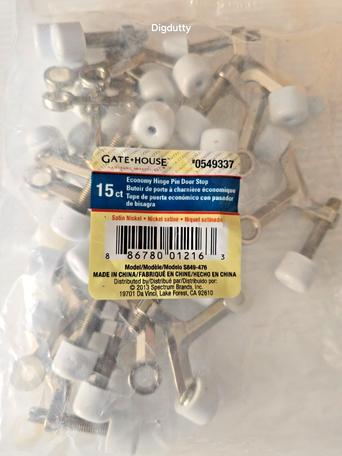 15pc Gatehouse Hinge Pin Door Stops Stopper- Satin Nickel - 0549337 - NEW gallery