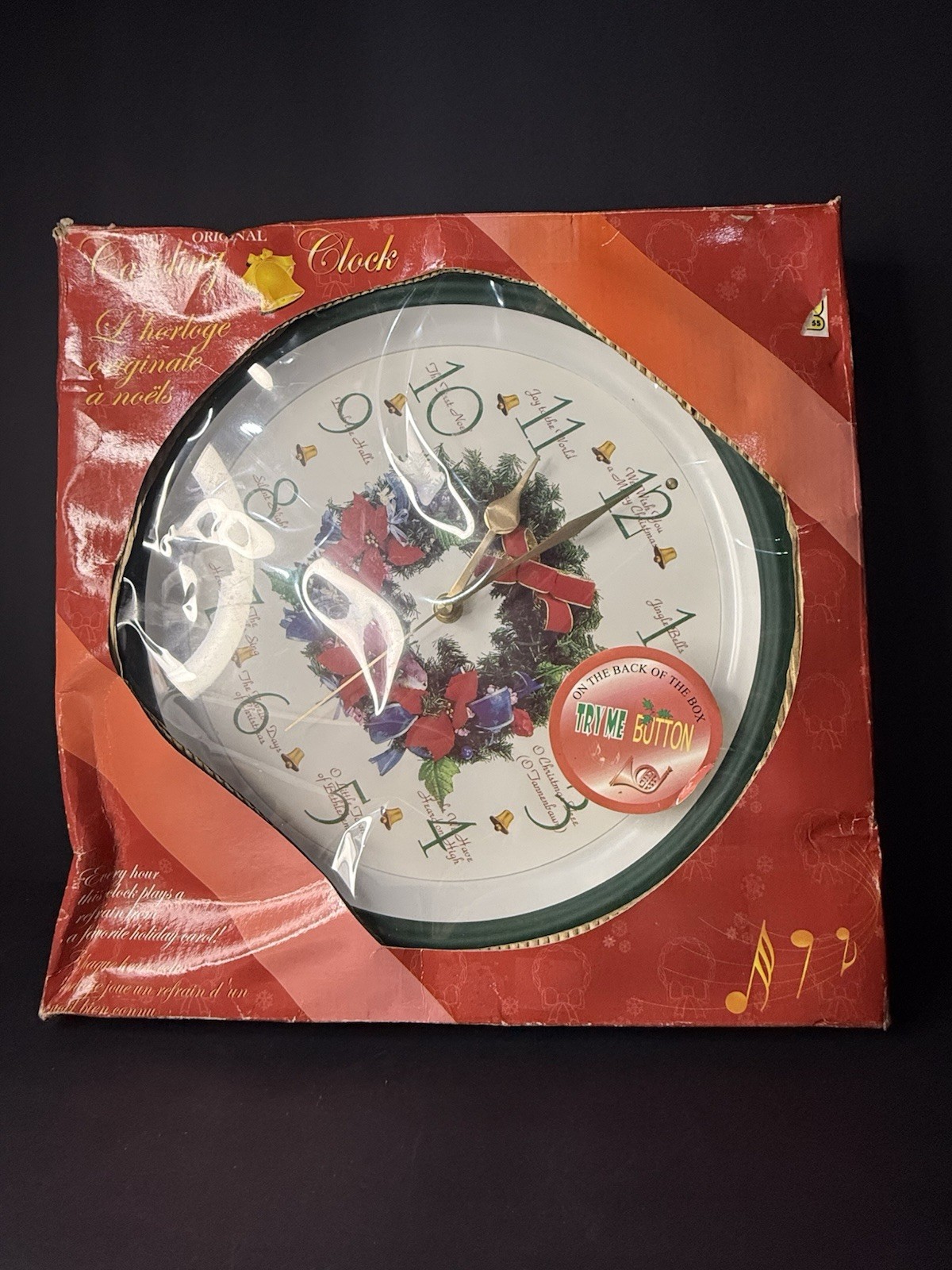 Original Caroling Clock Musical Christmas Wall Clock SkyTimer Holiday Songs Box gallery
