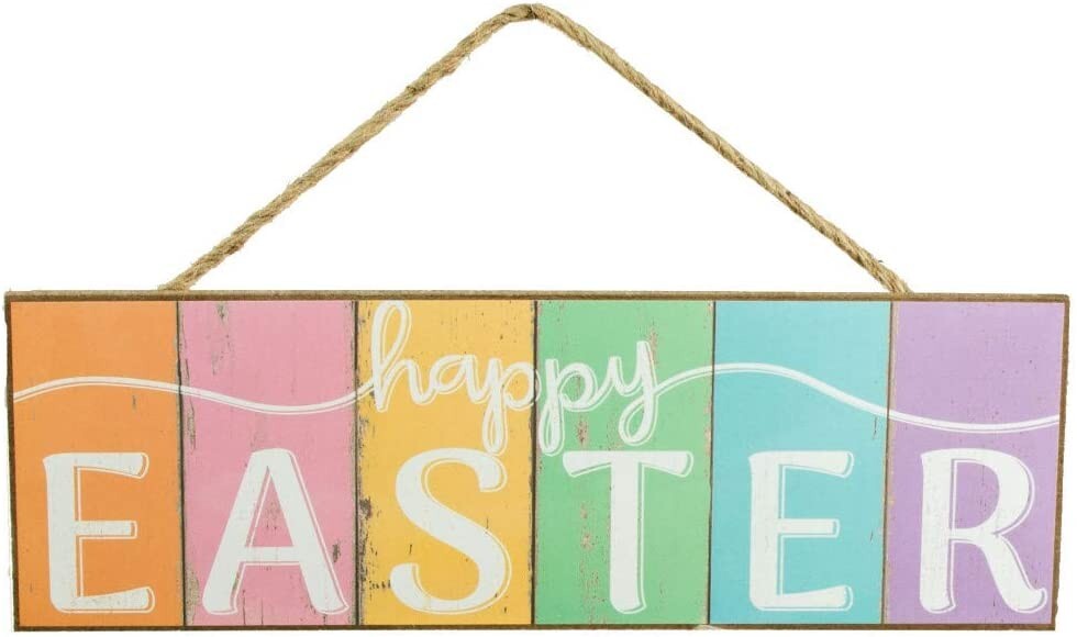 Spring Pastels Happy Easter Sign - 15" x 5", Wreath, Porch, Patio, Door Decor gallery