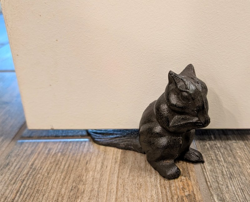 Rustic Cast Iron Standing Chipmunk Squirrel with Long Tail Door Stopper Wedge gallery