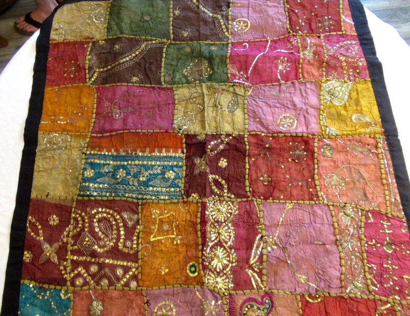 3 Pc Set 2 Boho India Patchwork Pillow Covers & 36" Square Topper/Wall Hanging gallery