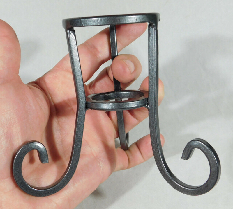 Sphere Display Stand Scroll Design Dark Silver Medium Size gallery