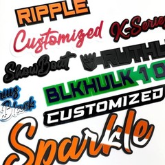 Customized Car Acrylic Emblem Badge MULTI COLOR Custom Text Names