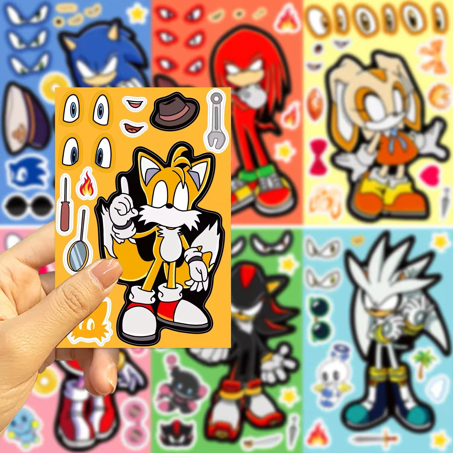 Sonic the Hedgehog - 8 Character Sticker Sheet Pack - Shadow, Tails, Knuckles.. gallery