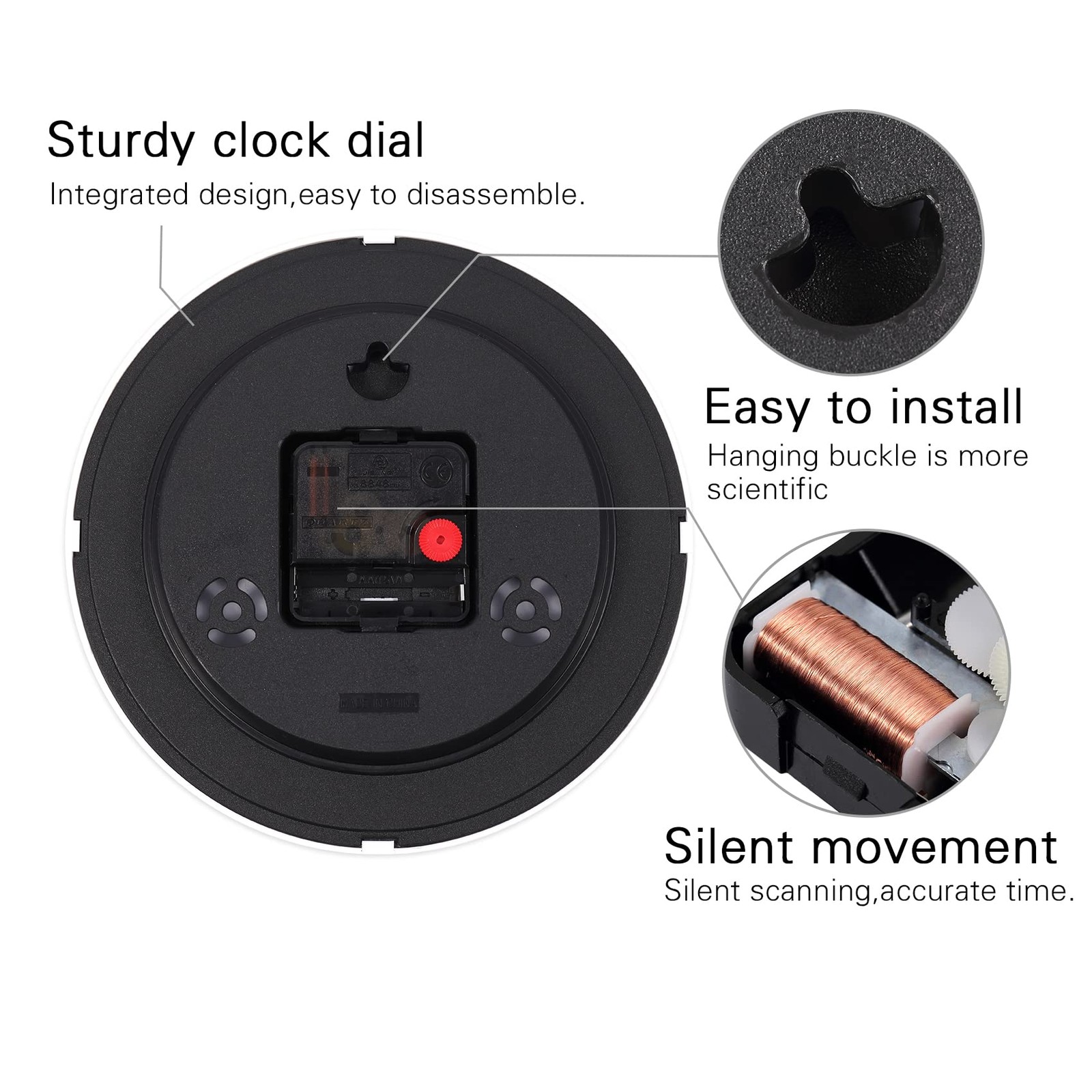 Wall Clock, 8 Inch Silent Sweep Movement Accurate Small Clocks Kitchen/Living gallery