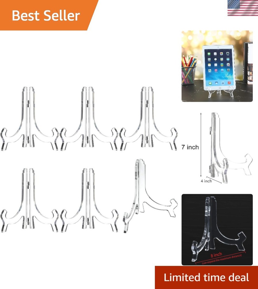 Versatile 6 Pack Acrylic Display Stands - 7 Inch Clear Frames for Collectibles