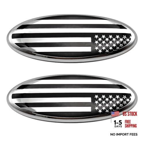 2PCS 9 Inch Front Grille Rear Tailgate Emblem Compatible with 04-14 9in Silver gallery