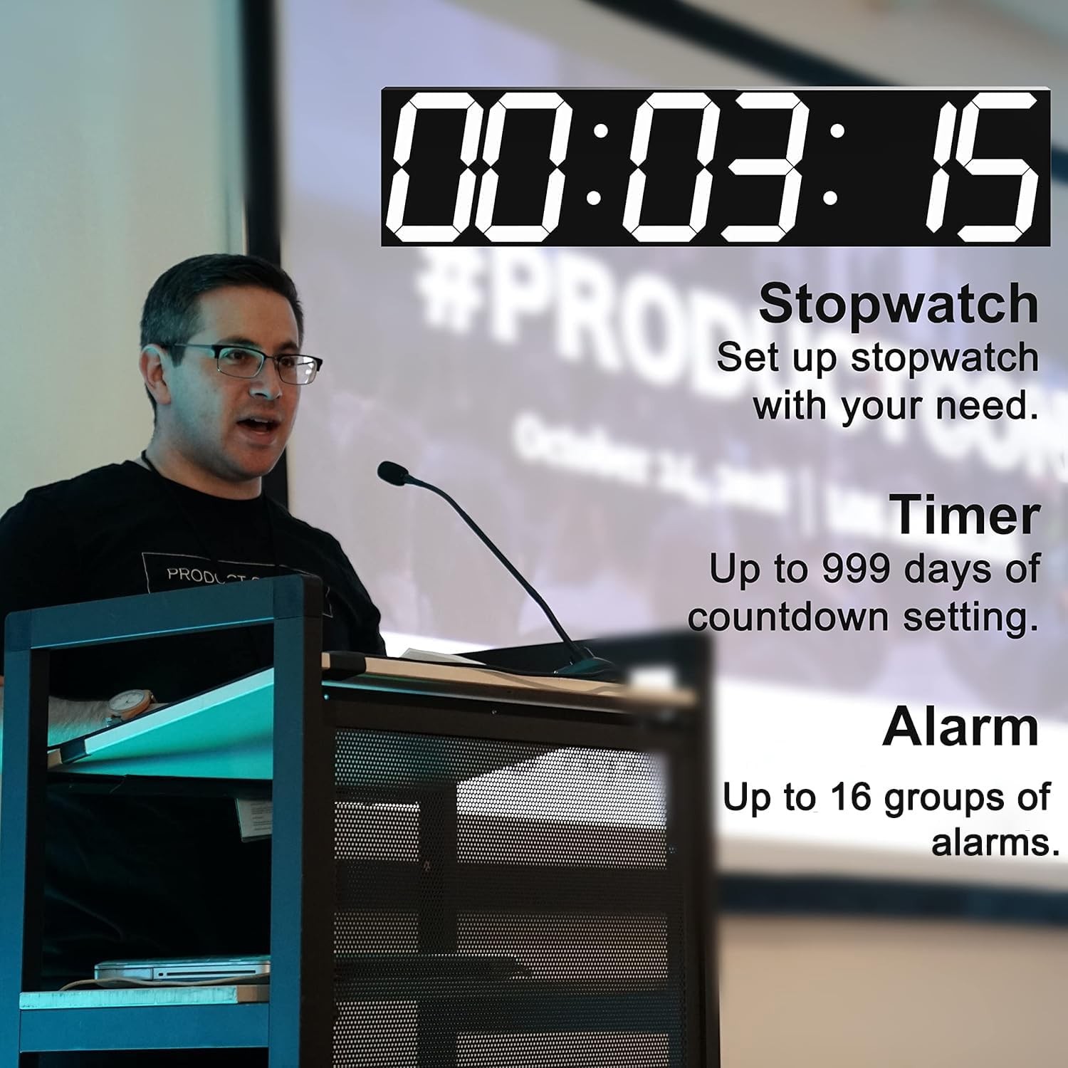 Oversized LED Clock CHKOSDA 27 Inch Digital Wall gallery