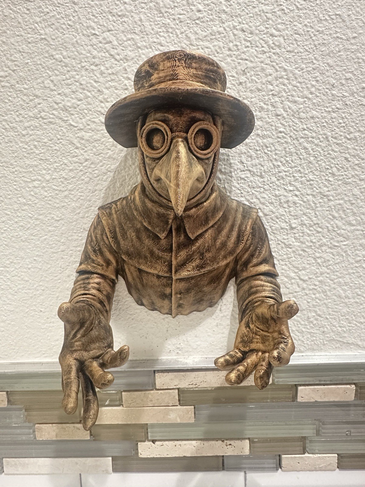 Plague Doctor Key Holder Wall Mount Gothic Medieval Vintage Decor Hand Painted gallery
