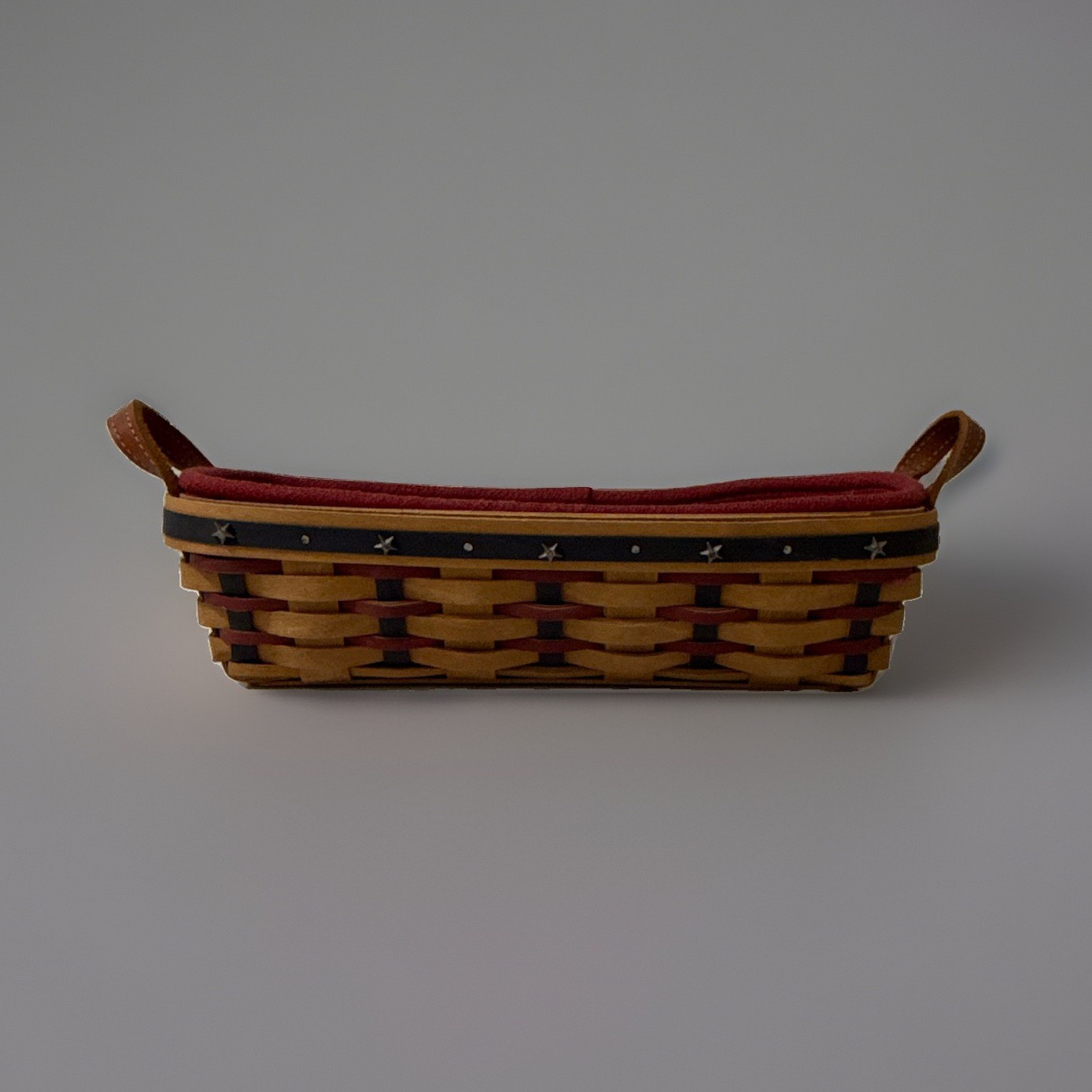 Longaberger Small Rectangular Basket w/ Handles & Americana Liner B4 2003 gallery
