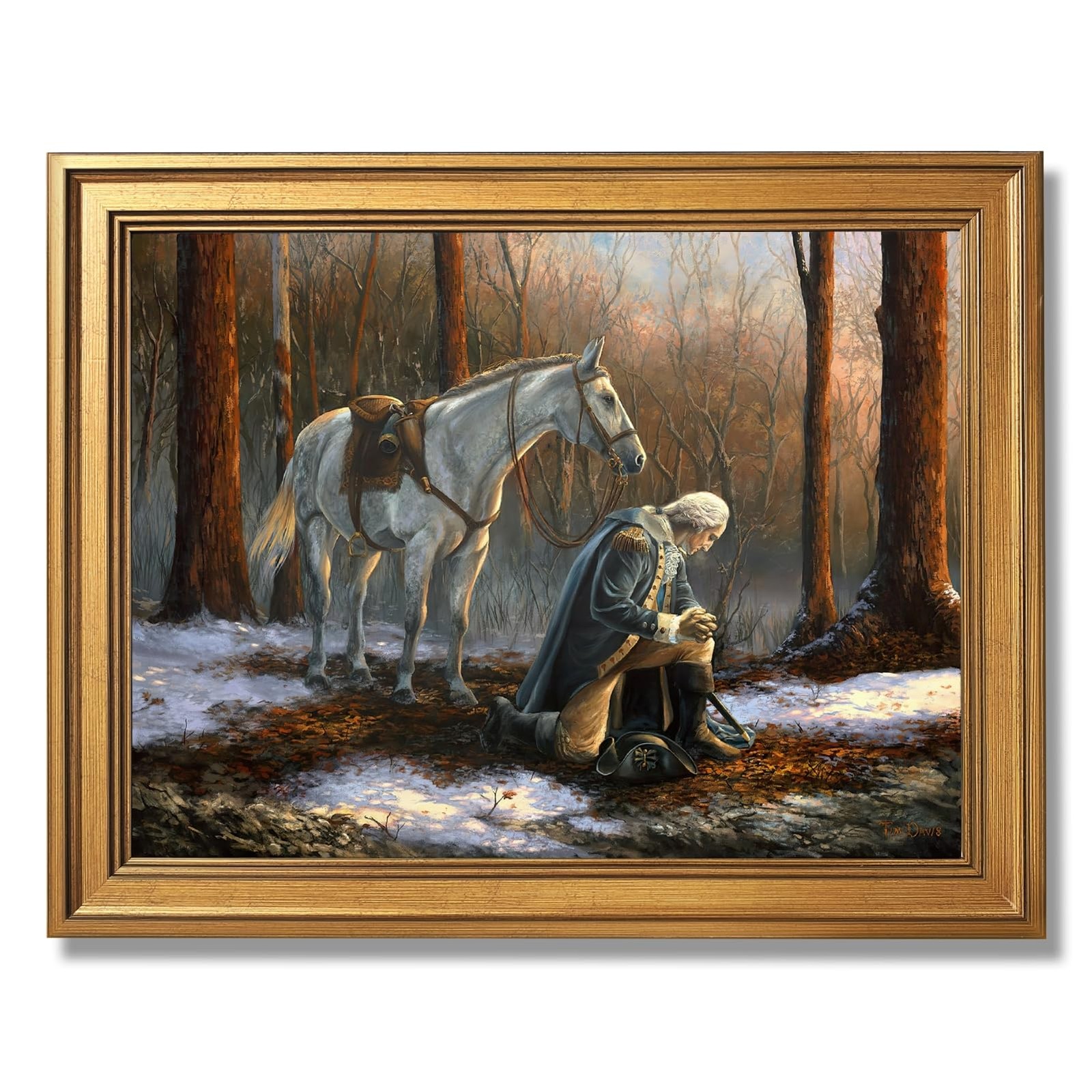 Gold Framed George Washington In Forge Valley Praying Wall Art A General Befo... gallery