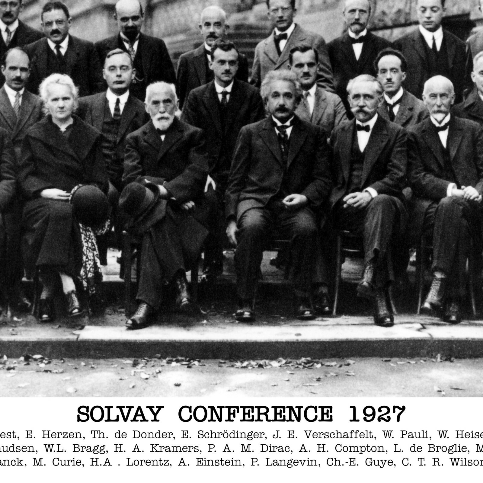 Solvay Conference 1927 Poster With Names, Einstein, Curie, Schrödinger gallery