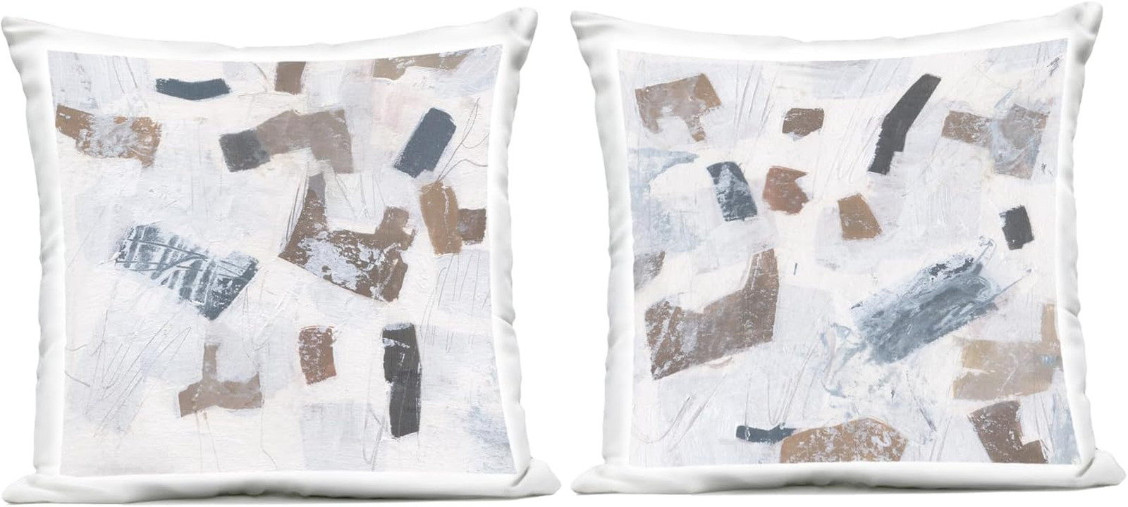 Scattered Neutral Shapes Outdoor Throw Pillows by Melissa Wang, Set of 2 gallery