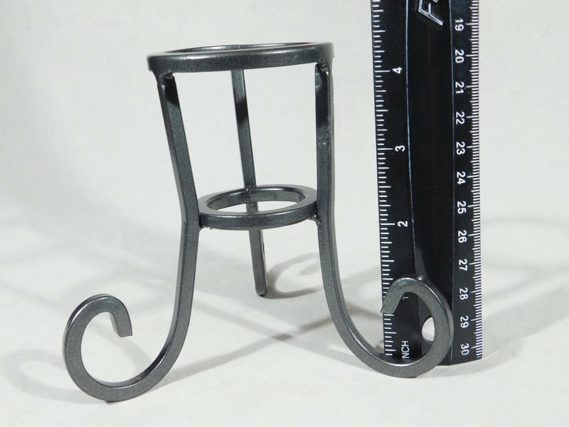 Sphere Display Stand Scroll Design Dark Silver Medium Size gallery