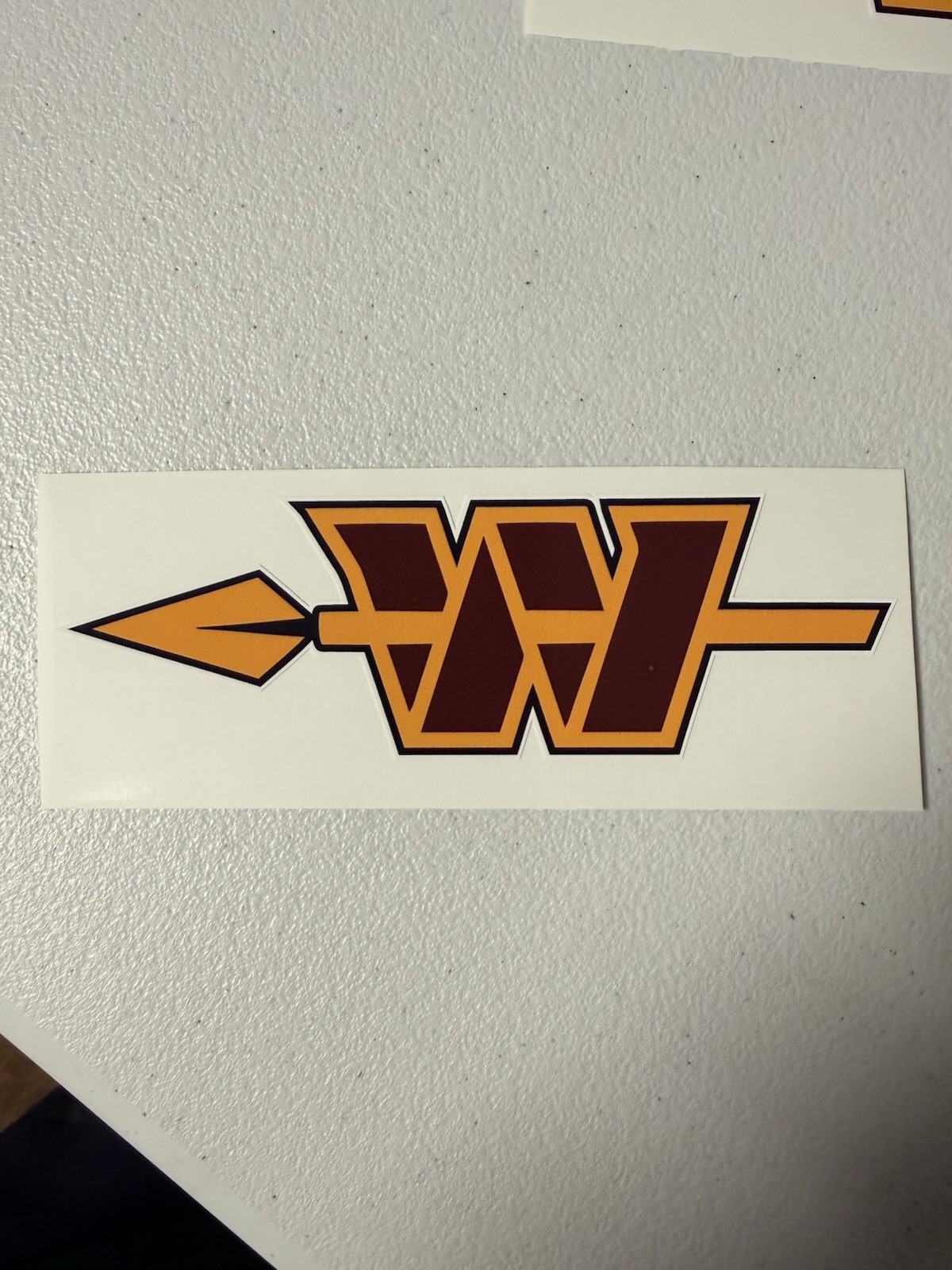 Washington Commanders Alternate Logo Regular Vinyl Decal Left White Outline gallery