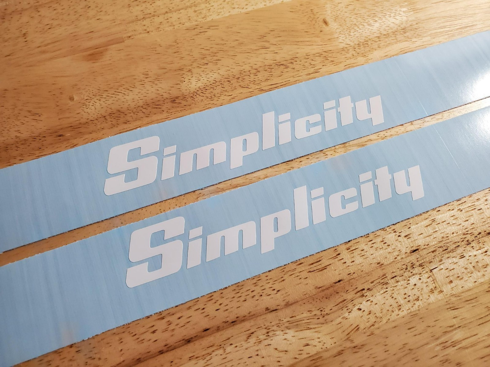 simplicity mower 8" DECALS STICKERS GLOSS white (2) VINYL USA gallery