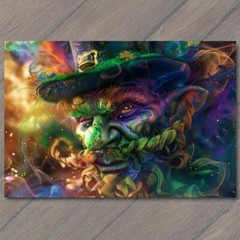 Art Print Leprechaun St. Patrick’s Day Bright Colors Weird Strange Wild Unusual