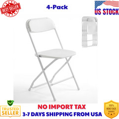 4 PACK Plastic Folding Stackable Chairs Seat -Office Home Event Wedding Party