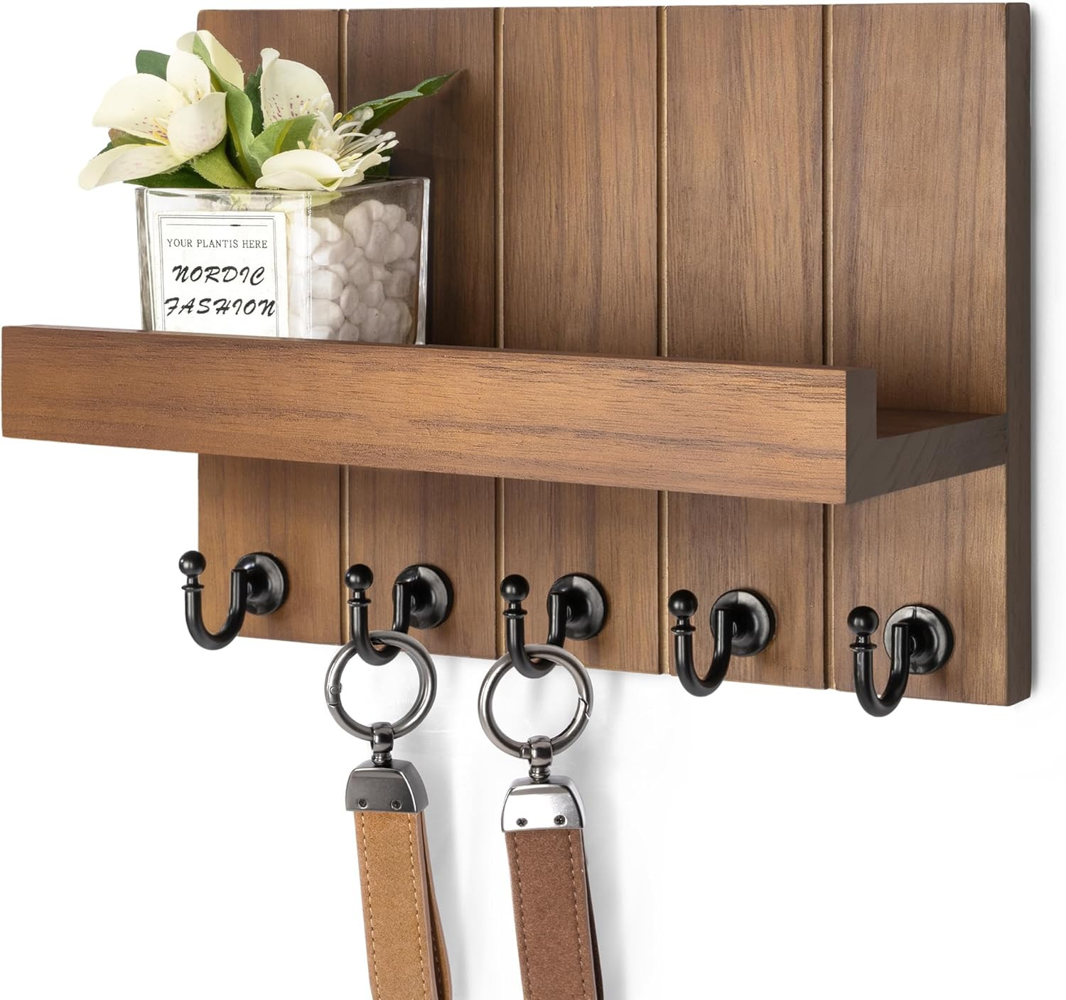 Decorative Key Holder Wall Mount - Rustic Key Holder for Wall with Shelf and ... gallery