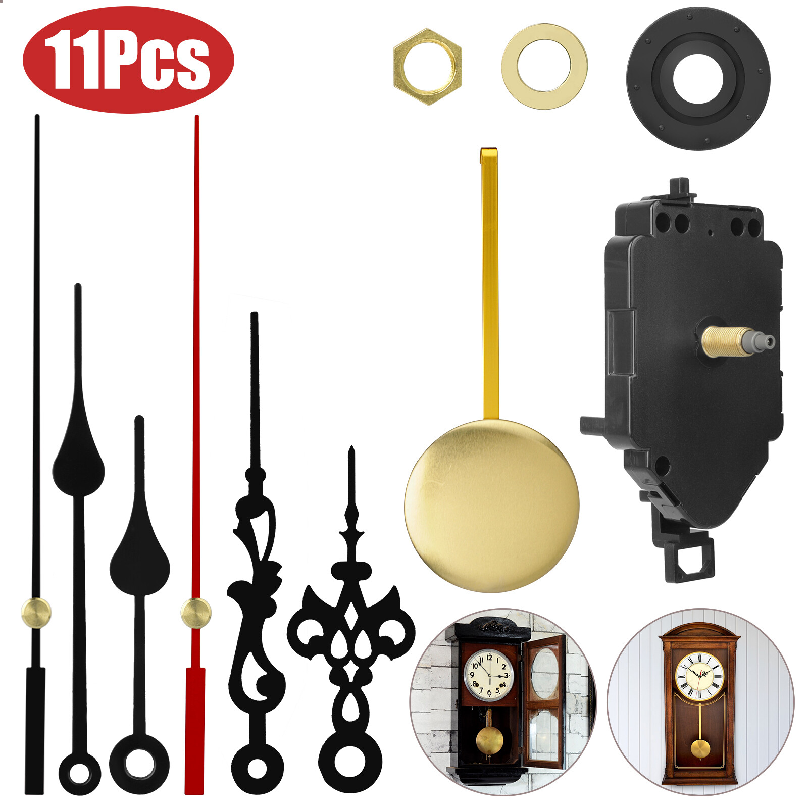 Quartz Wall Clock Pendulum Swing Movements Mechanism DIY Kits Chime Repair Parts gallery