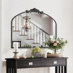 Wall Mirror Window Decorative Traditional Mirrors Antique 30L x 36W, Black