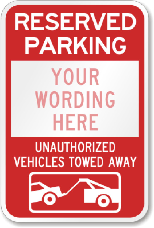 Custom Reserved Parking Sign Your Wording Weatherproof Aluminum 8"x12" gallery