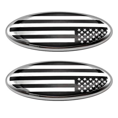 2PCS 9 Inch Front Grille Rear Tailgate Emblem Compatible with 04-14 9in Silver gallery