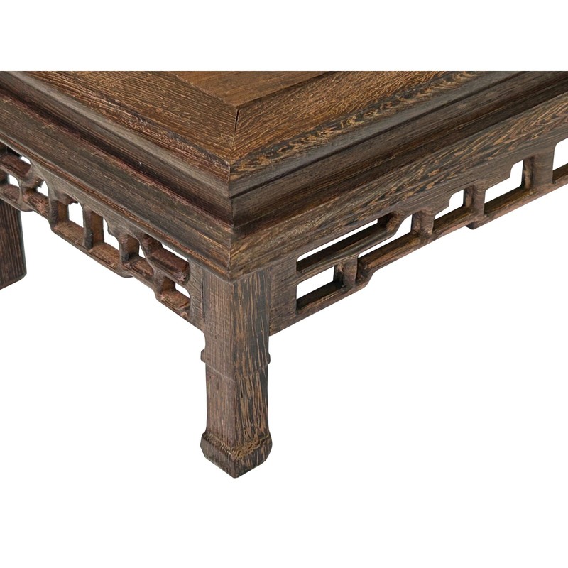 9" Light Brown Feather Pattern Rectangular Wood Display Stand Riser ws4226 gallery
