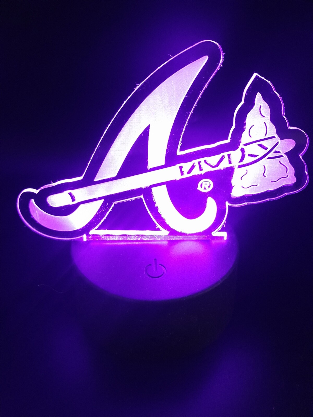 Edge Lit Tabletop Sign, Multi-Colored LED, Atlanta Braves Night Light gallery