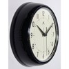 Infinity Instruments Wall Clock Retro 9.5" Round Black Glass Face Silent Quartz gallery