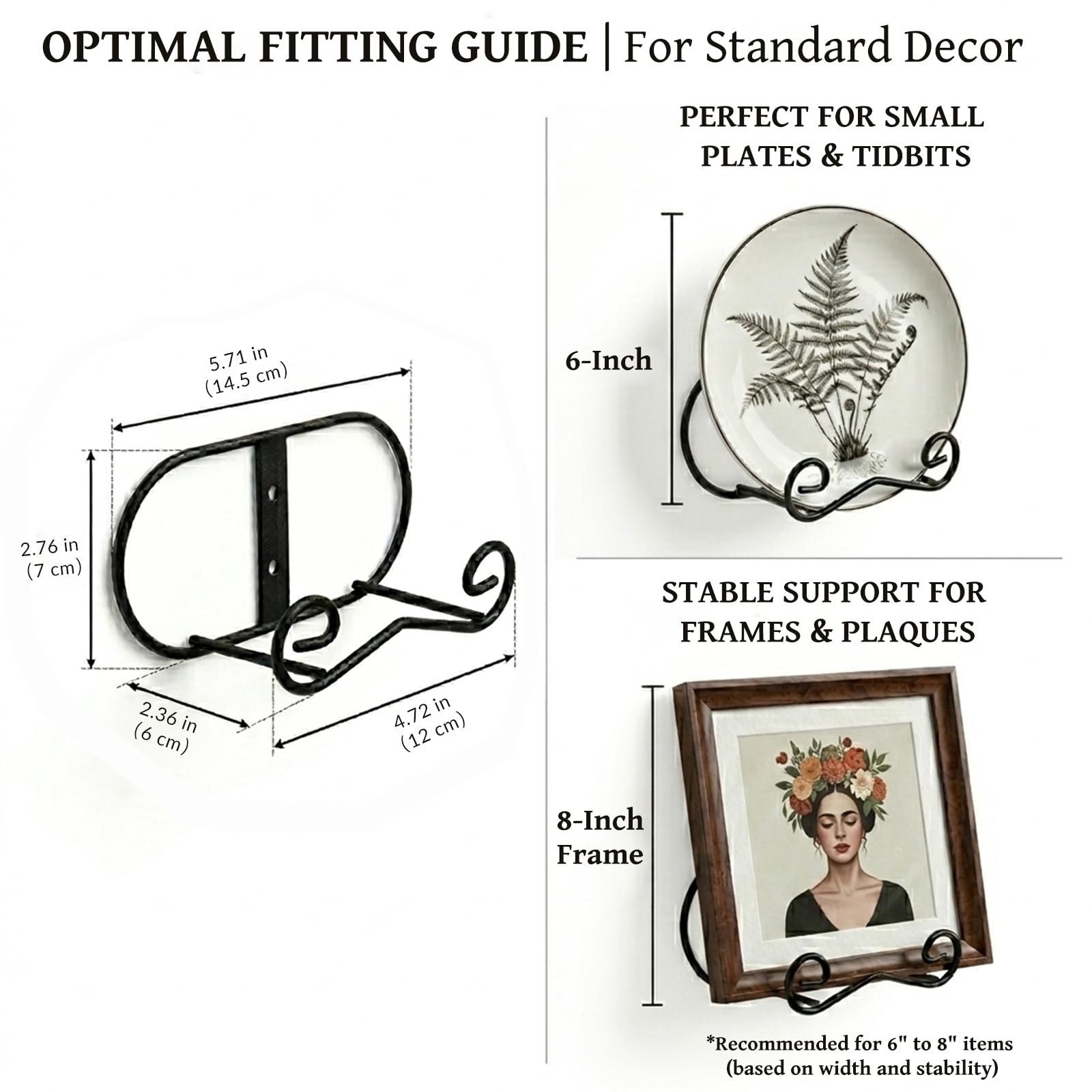 Wall Mount Plate Display Stands - 2 Pack Black Iron Easel Holders - Vertical ... gallery
