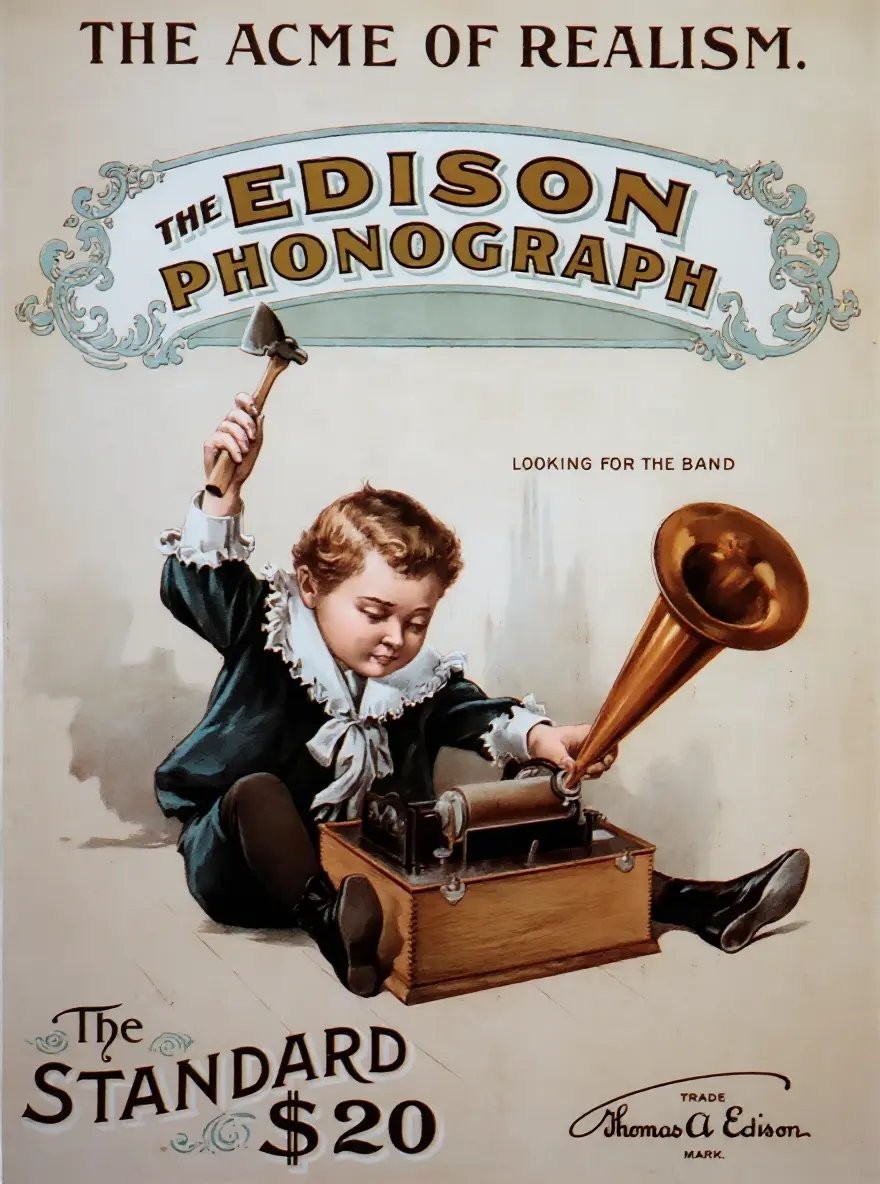 612.Decoration Poster.Home interior design.Wall Art.Phonograph Radio Baby Edison gallery