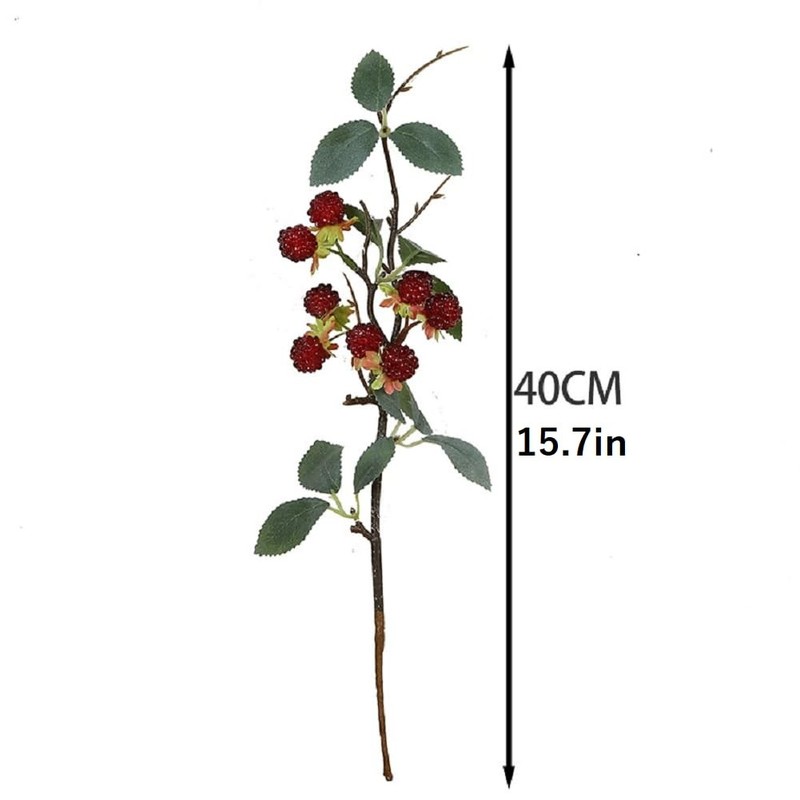 7Pcs Artificial Raspberry Plant Stems 15.7'' Simulated Berry Bouquet for Home... gallery
