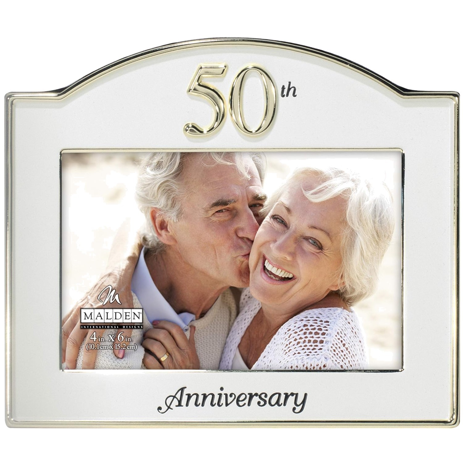 Two Tone 50th Anniversary Picture Frame, 4x6, Gold/Silver gallery