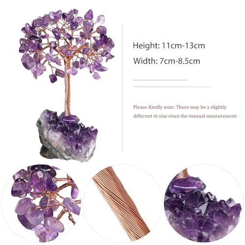 Natural Amethyst Crystal Tree with Amethyst Cluster Crystal Base Money Tree F... gallery