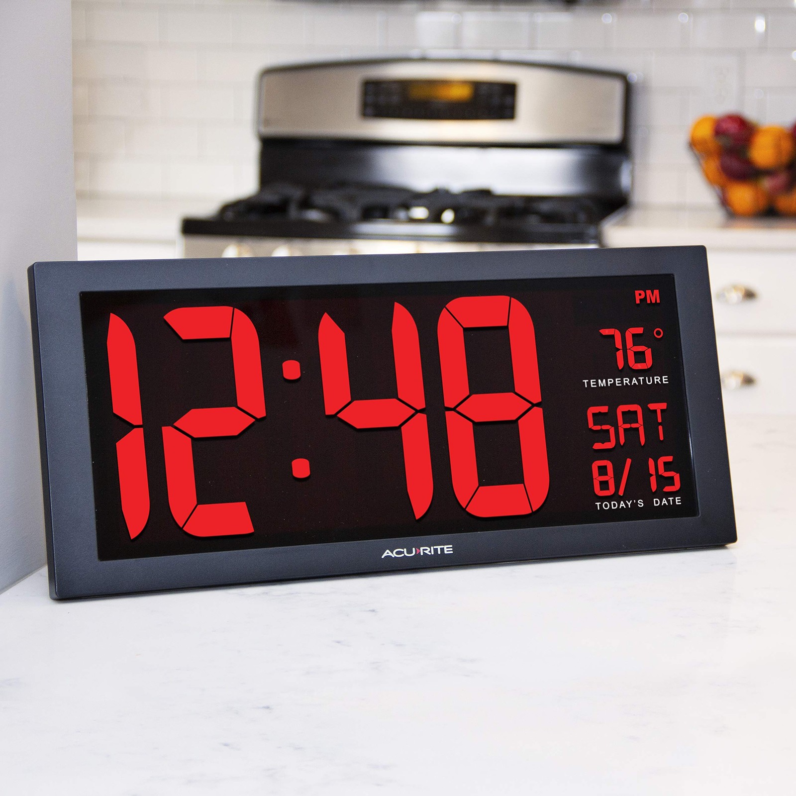 14.5" Large Digital LED Wall Clock with Date Temperature Oversized Display gallery