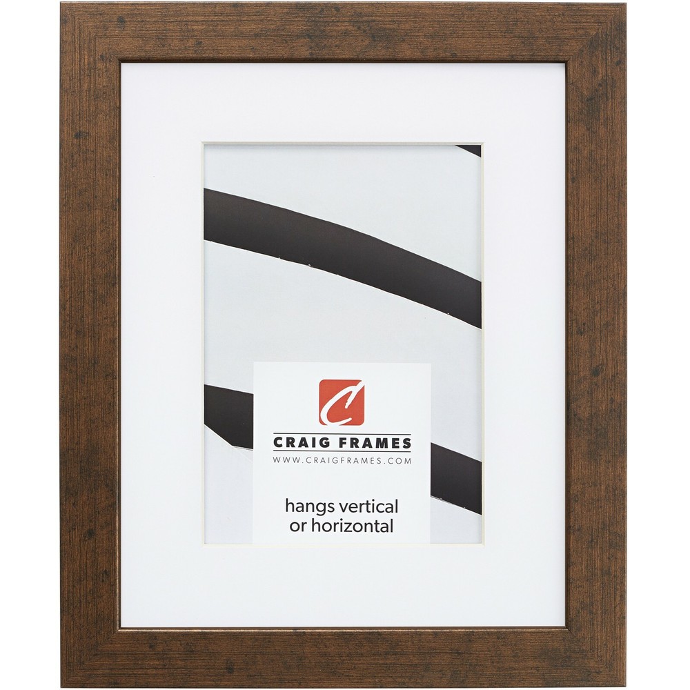 Craig Frames Essentials, 1" Wide Rustic Copper Picture Frame With a Mat
