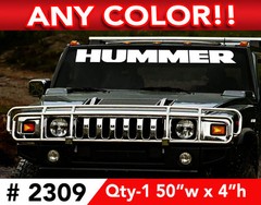 HUMMER SOLID WINDSHIELD DECAL STICKER 50″ x 4″ ANY 1 COLOR